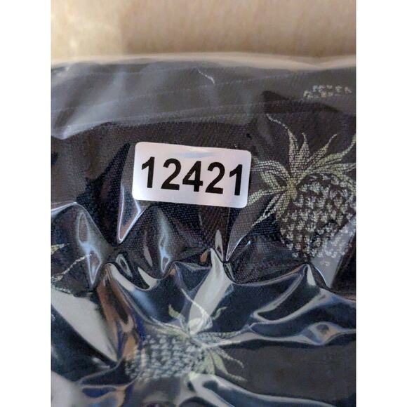 Tommy Bahama Silk Shirt Mens XL Loop Collar Allover Print Pineapple Navy - Picture 11 of 11